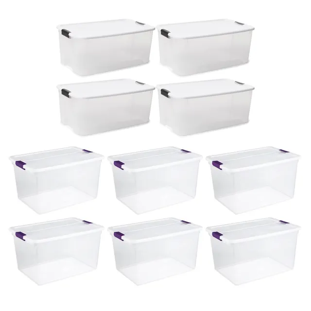 sterilite-116-quart-and-66-quart-multipurpose-ultra-storage-tote-box-set-clear-4 image 1