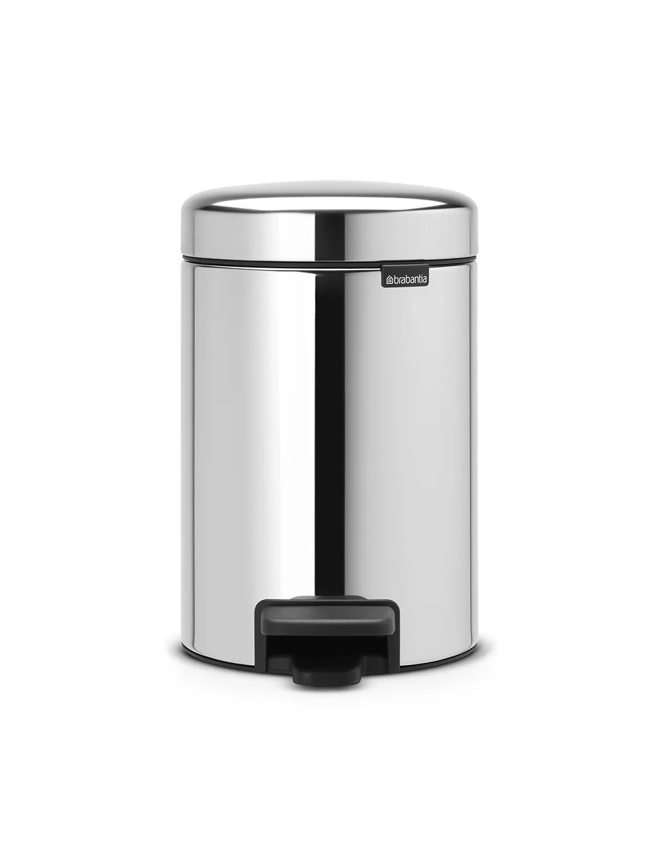 brabantia-step-on-xs-trash-can-brilliant-steel-0-8-gallon-3l-with-pedal-and-inne image 1