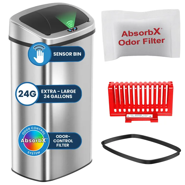 itouchless-patented-24-gallon-motion-sensor-trash-can-with-absorbx-odor-filter-e image 1