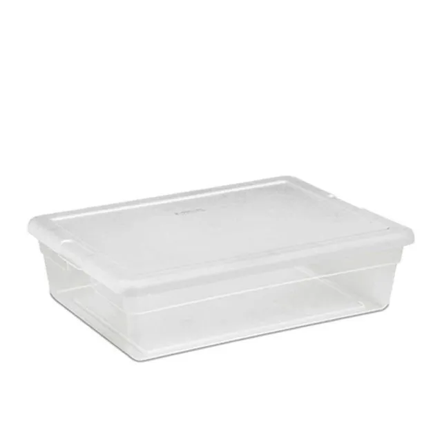 sterilite-28-quart-clear-bin-storage-box-tote-container-with-white-lid-60-pack image 1