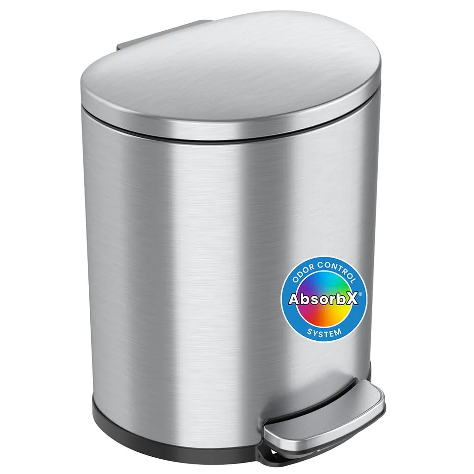 itouchless-softstep-5-3-gallon-stainless-steel-step-trash-can-with-deodorizer-an image 1