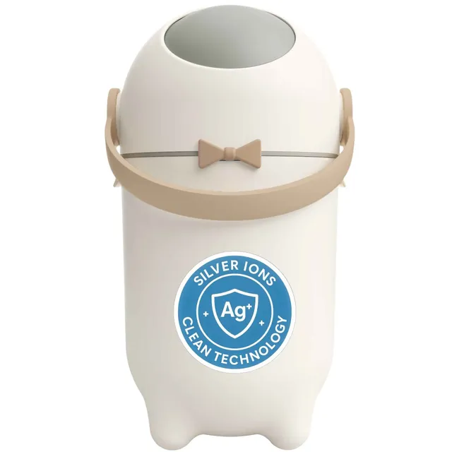 itouchless-boho-ivory-15-liter-4-gallon-pet-waste-receptacle-with-ag-silver-ion- image 1