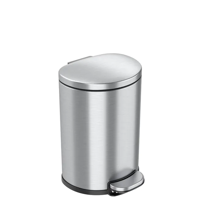 itouchless-softstep-7-liter-2-gallon-semi-round-stainless-steel-step-bathroom-tr image 1