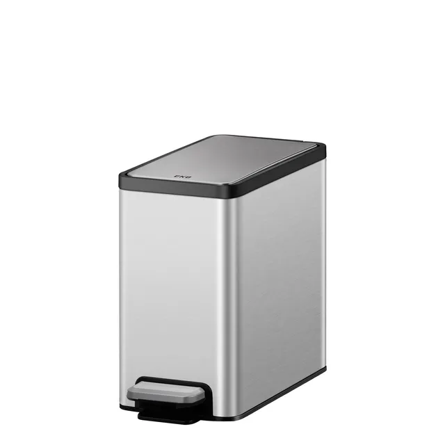 eko-ecocasa-ii-slim-step-can-with-liner-6l-1-6-gal-matte-stainless-steel image 1