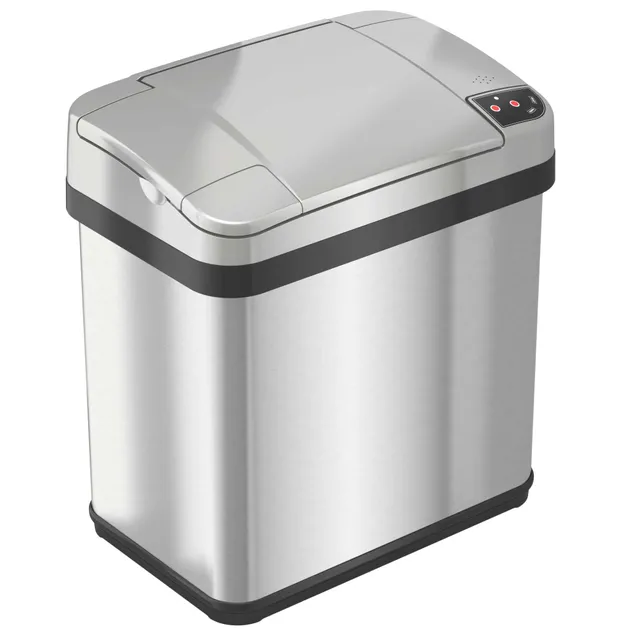 itouchless-2-5-gallon-10-liter-stainless-steel-sensor-bathroom-trash-can-with-ab image 1