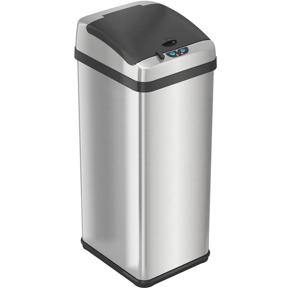 itouchless-50l-13-gal-platinum-edition-stainless-steel-sensor-kitchen-trash-can- image 1