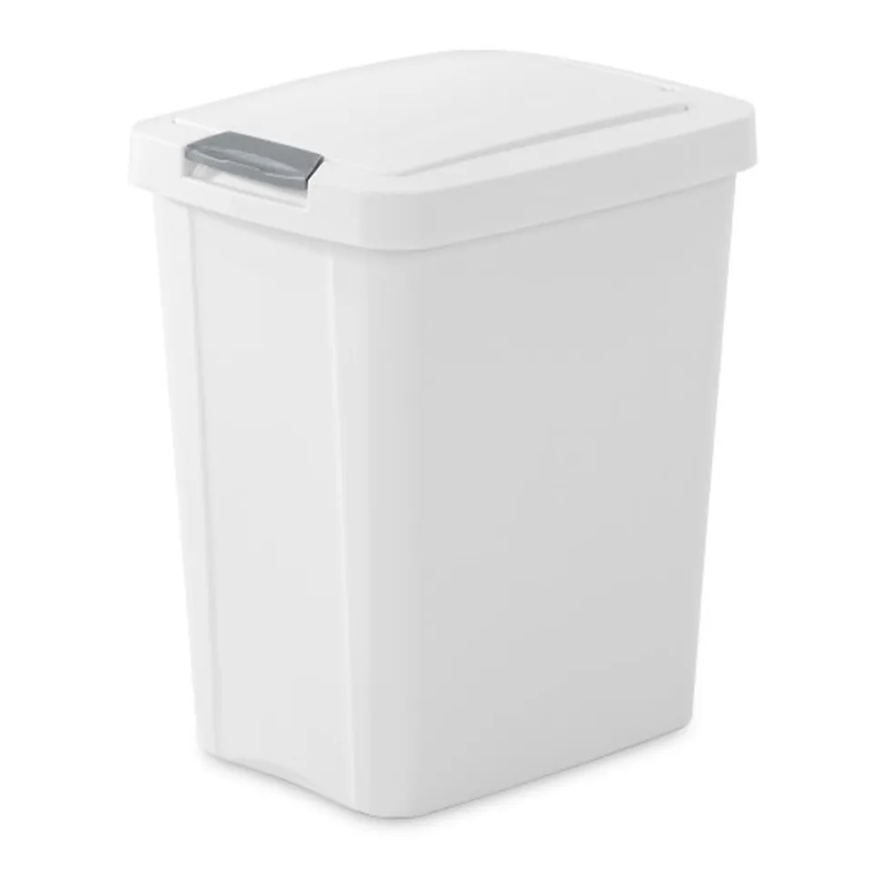 sterilite-7-5-gallon-touchtop-wastebasket-with-touch-open-lid-white-8-pack image 1