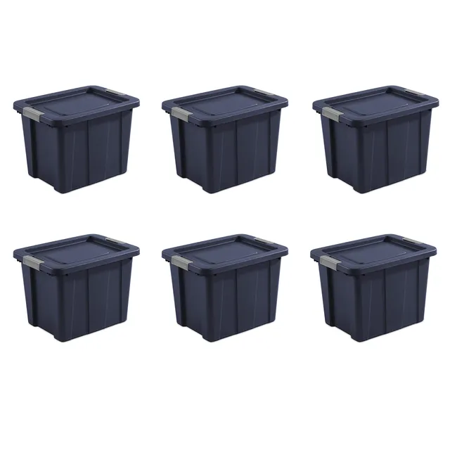 sterilite-18-gal-latching-tuff1-storage-tote-stackable-blue-6-pack image 1