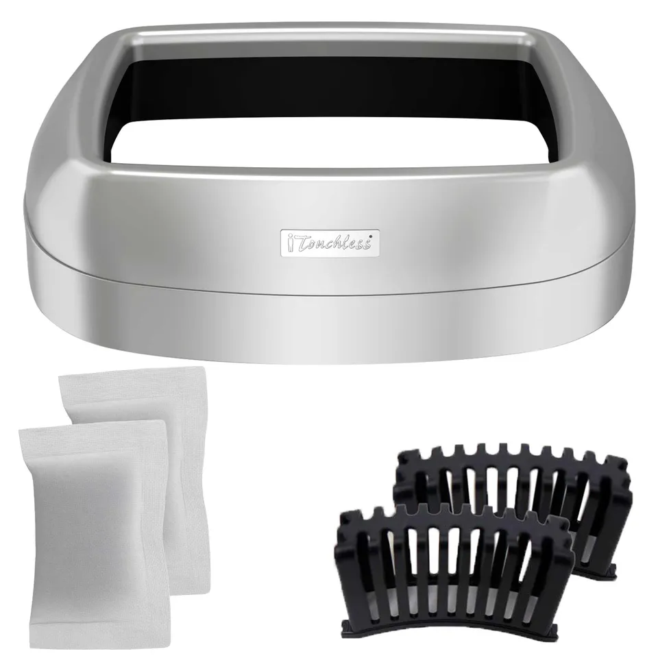itouchless-replacement-lid-and-deodorizer-bundle-for-open-lid-oval-trash-cans-mo image 1