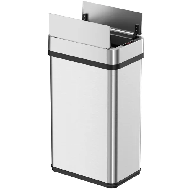 itouchless-15l-4-gal-stainless-steel-slim-sensor-bathroom-trash-can image 1