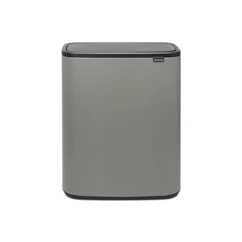 brabantia-bo-touch-top-kitchen-trash-can-16-gal-mineral-gray-soft-close-single-c image 1