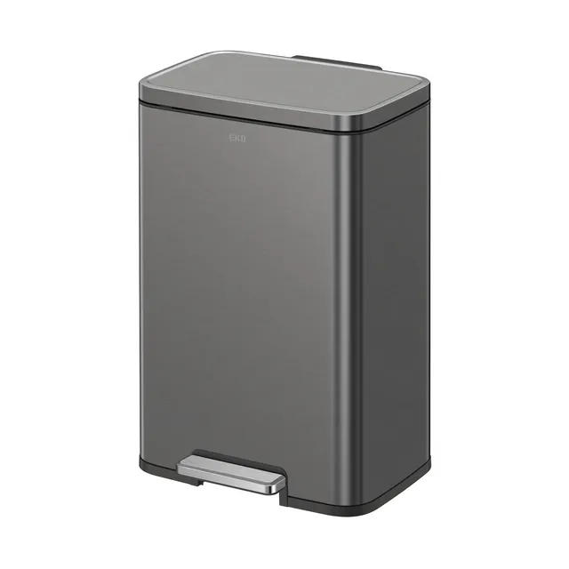 eko-madison-gunmetal-steel-50l-13-2-gal-step-trash-can-with-inner-liner-fingerpr image 1