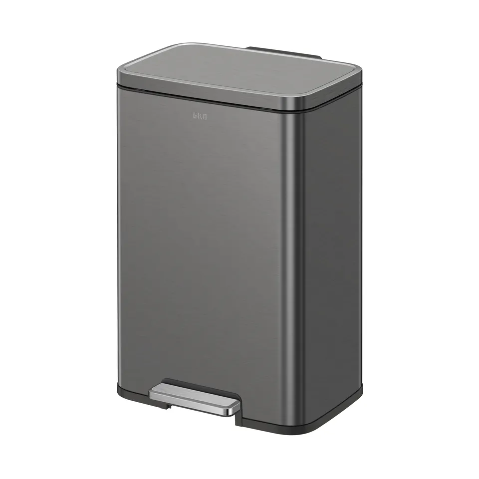 eko-madison-gunmetal-steel-50l-13-2-gal-step-trash-can-with-inner-liner-fingerpr image 1