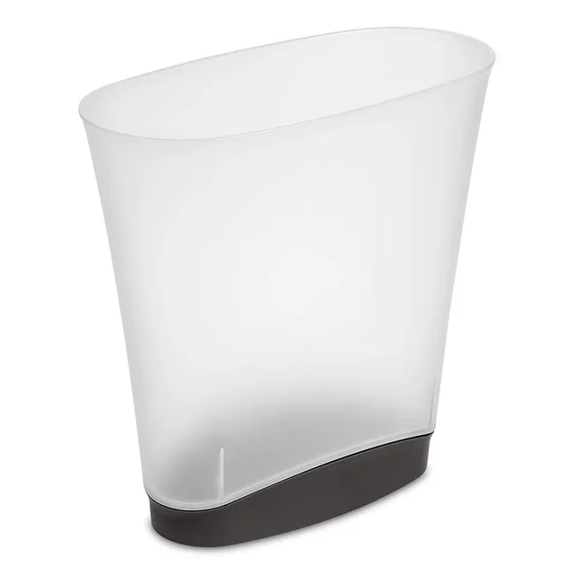 sterilite-2-4-gallon-slim-wastebasket-with-lid-clear-6-pack-space-saving-bathroo image 1