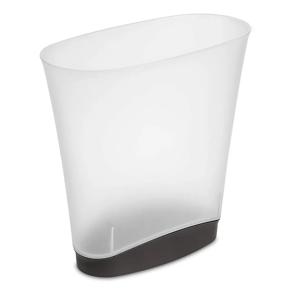 sterilite-2-4-gallon-slim-wastebasket-with-lid-clear-6-pack-space-saving-bathroo image 1