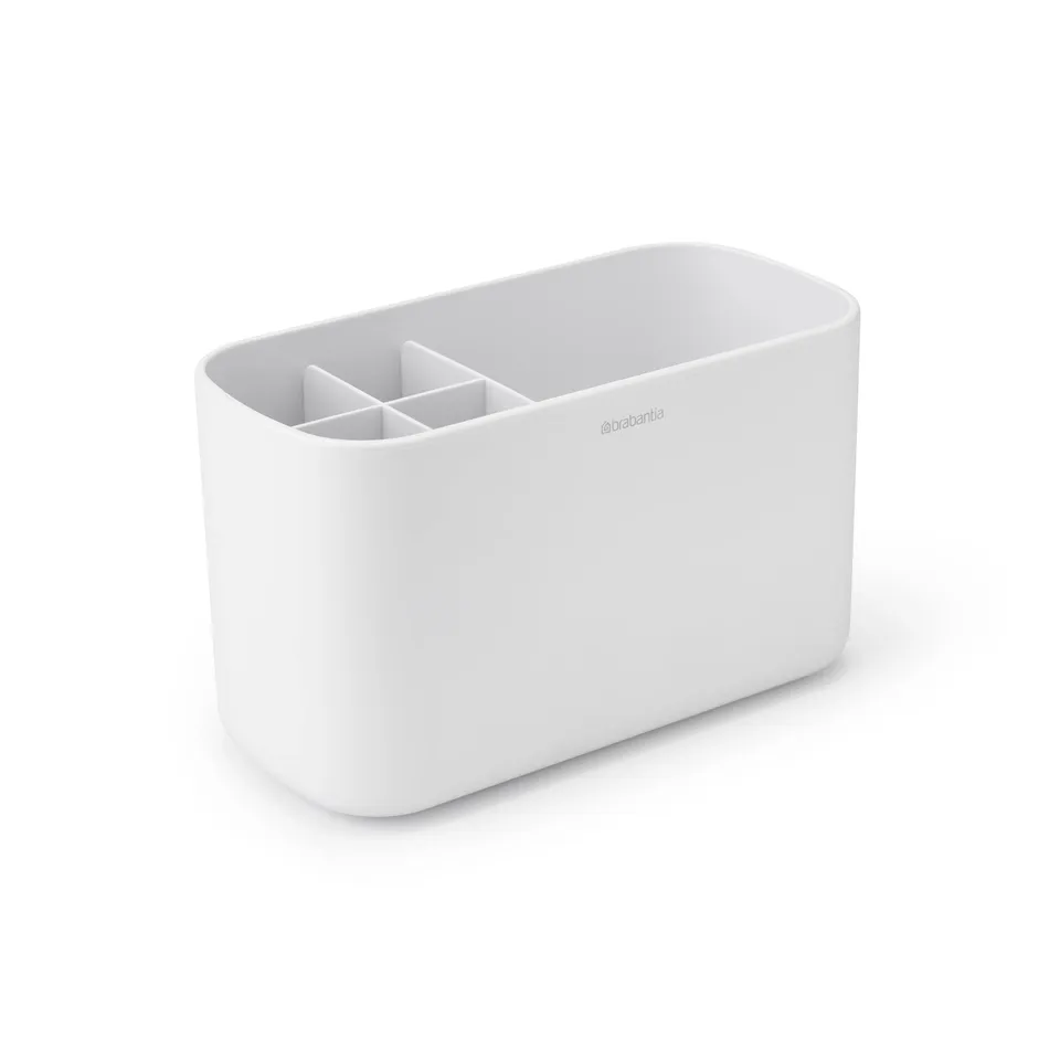brabantia-renew-bathroom-caddy-white-with-5-compartments-and-drainage-holes image 1