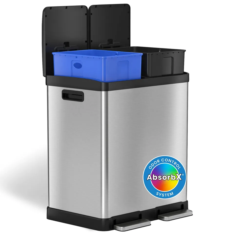 itouchless-softstep-16-gallon-step-trash-can-recycle-bin-with-odor-control-stain image 1