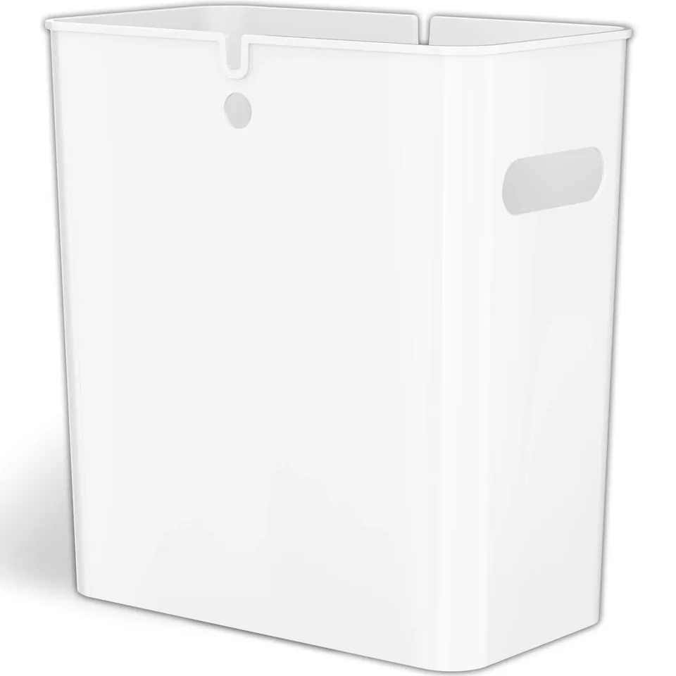 itouchless-slimgiant-4-2-gallon-slim-garbage-bin-with-handles-white image 1