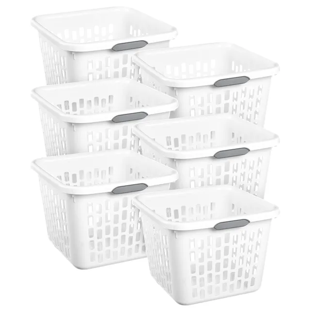sterilite-6-pack-1-5-bushel-capacity-square-laundry-basket-white image 1