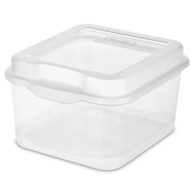 sterilite-fliptop-stackable-small-storage-bin-with-hinging-lid-clear-36-pack image 1