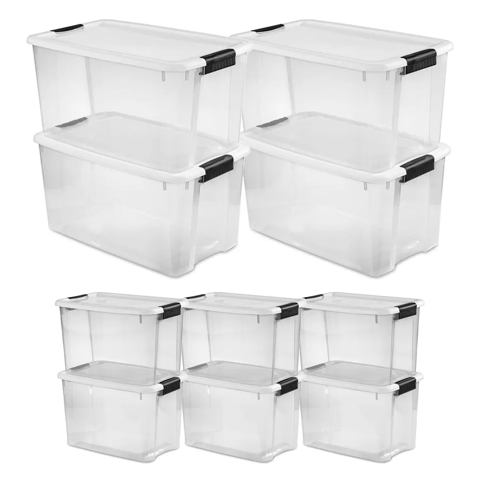 sterilite-4-pack-70-quart-6-pack-30-quart-ultra-latching-box-clear-plastic-stora image 1
