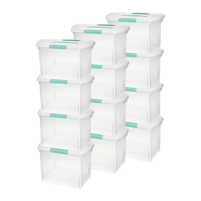 sterilite-large-nesting-showoffs-stackable-storage-bin-with-latching-lid-clear-1 image 1