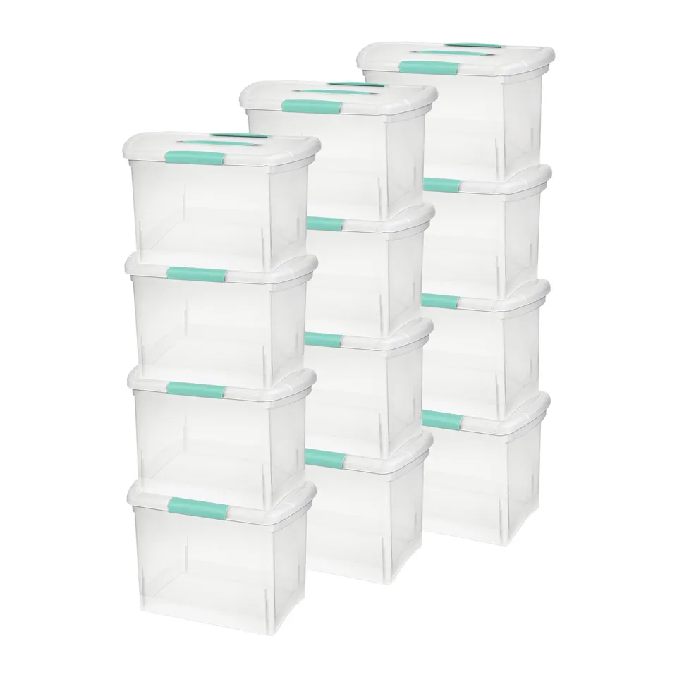 sterilite-large-nesting-showoffs-stackable-storage-bin-with-latching-lid-clear-1 image 1