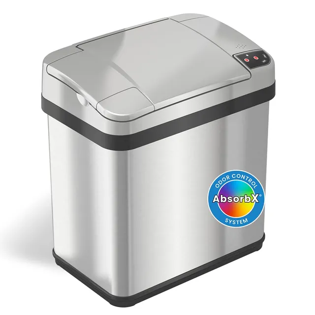 itouchless-10-liter-2-5-gallon-stainless-steel-sensor-trash-can-with-odor-filter image 1