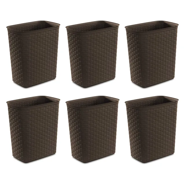 sterilite-weave-5-8-gallon-plastic-wastebasket-6-pack image 1