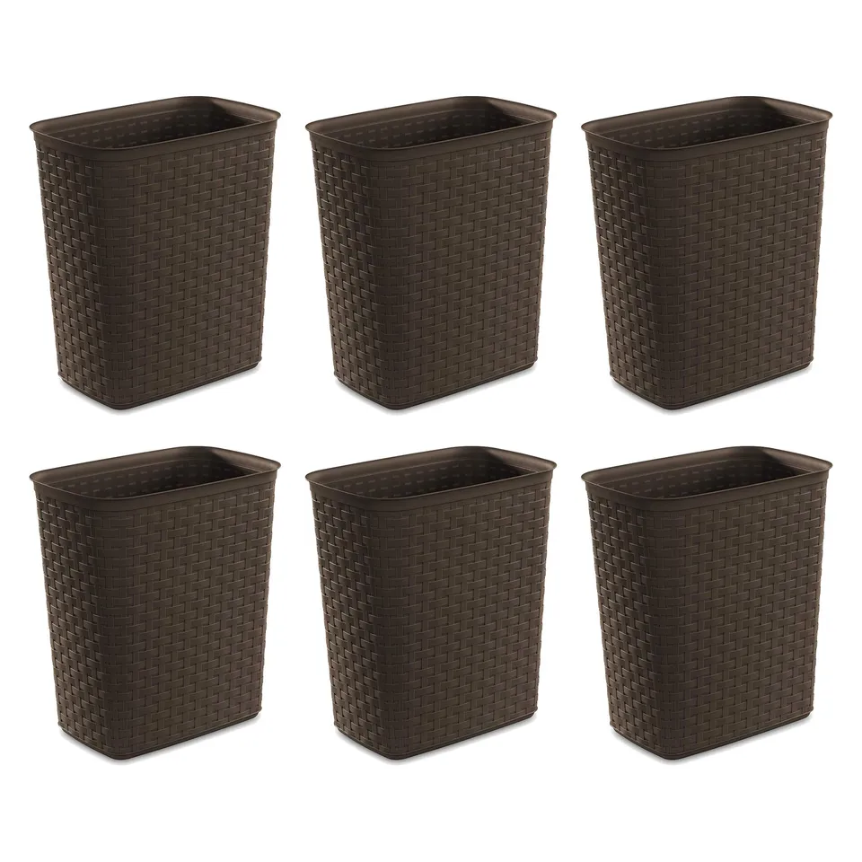 sterilite-weave-5-8-gallon-plastic-wastebasket-6-pack image 1