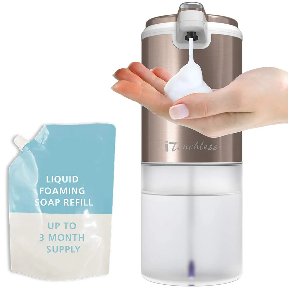 itouchless-ultraclean-sensor-foam-soap-dispenser-with-refill-rose-gold image 1