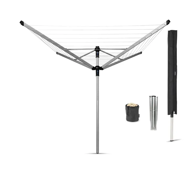 brabantia-lift-o-matic-advance-4-arm-outdoor-clothesline-164-ft-gray image 1