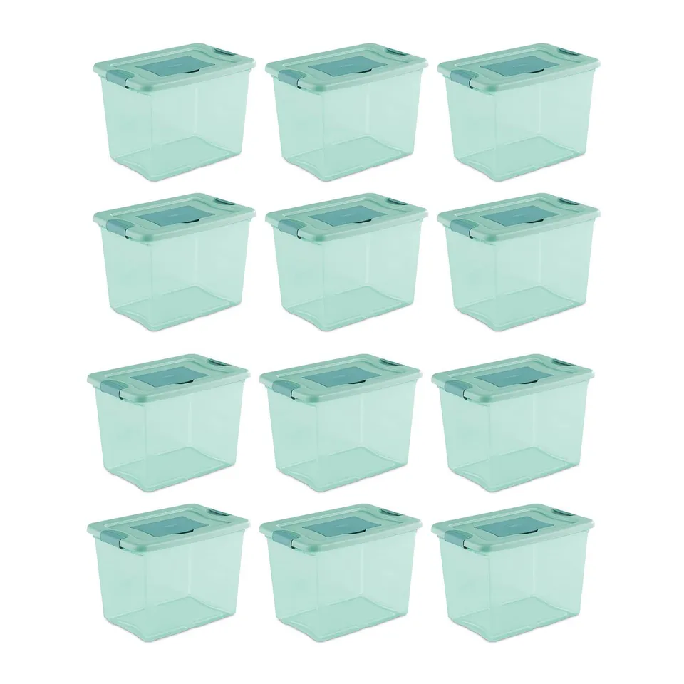 sterilite-25-qt-fresh-scent-stackable-storage-box-12-pack-with-odor-reducing-ven image 1