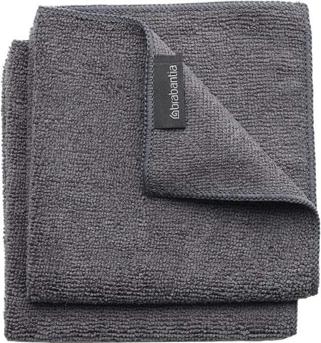brabantia-2-pack-microfiber-cleaning-dish-cloths-dark-gray-12x12-inches image 1