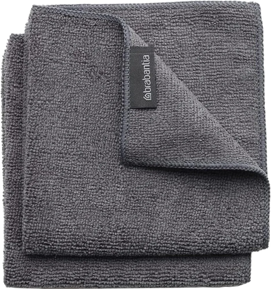 brabantia-2-pack-microfiber-cleaning-dish-cloths-dark-gray-12x12-inches image 1
