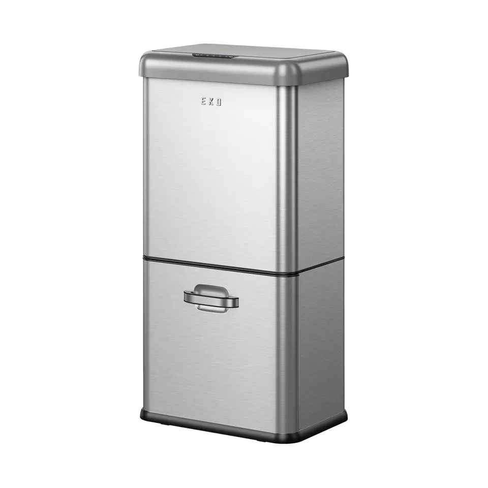 eko-vintage-dual-compartment-32l-18l-stainless-steel-motion-sensor-trash-can image 1