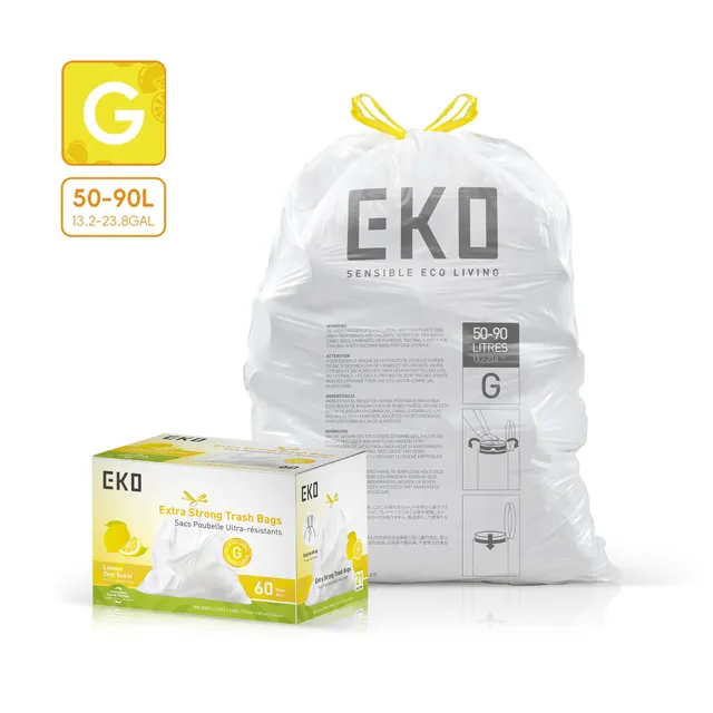 eko-code-g-21-gallon-80l-trash-bags-60-count-lemon-scent-easy-dispense image 1