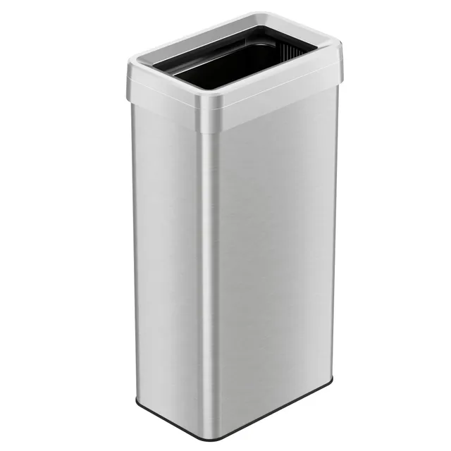 itouchless-21-gallon-80-liter-rectangular-open-top-stainless-steel-trash-can-wit image 1