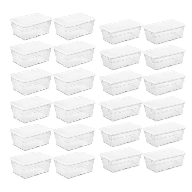 sterilite-6-quart-16-quart-clear-latch-lid-storage-totes-24-pack-12-of-each image 1
