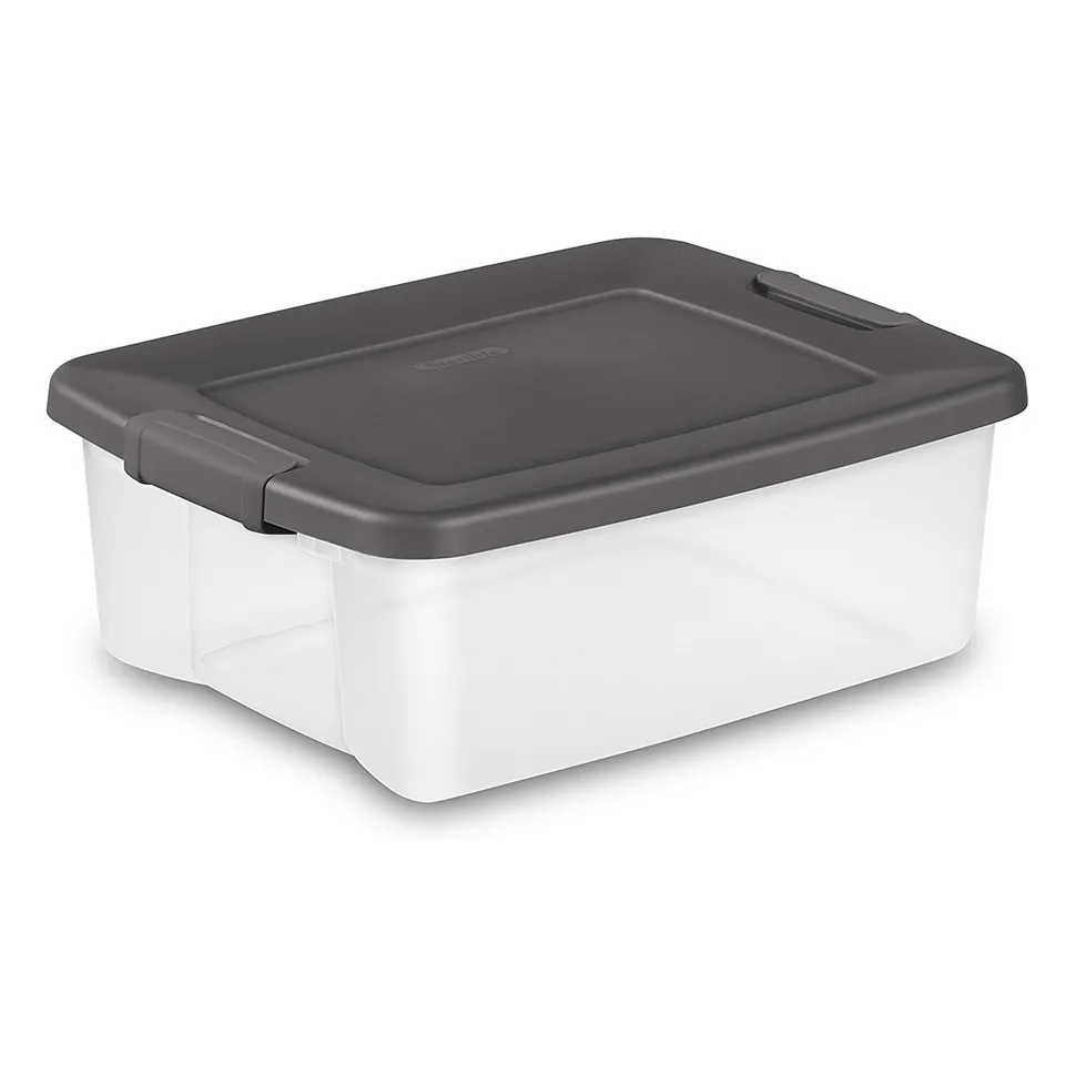 sterilite-25-quart-storage-tote-with-driftwood-lid-498-pack-fits-0155-shelving image 1