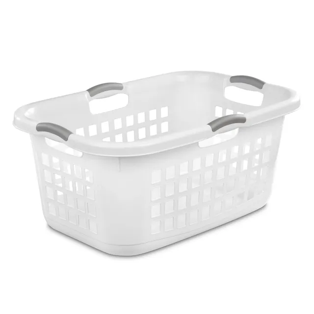 sterilite-6-pack-plastic-laundry-basket-with-comfort-grip-handles-2-bushel-white image 1