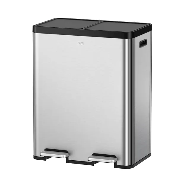 eko-essential-step-recycling-can-dual-compartment-30l-30l-stainless-steel-resin- image 1