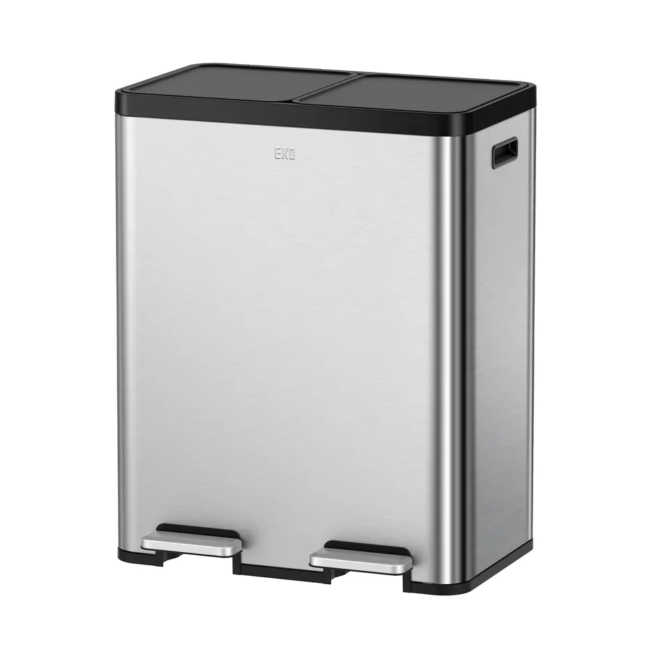 eko-essential-step-recycling-can-dual-compartment-30l-30l-stainless-steel-resin- image 1