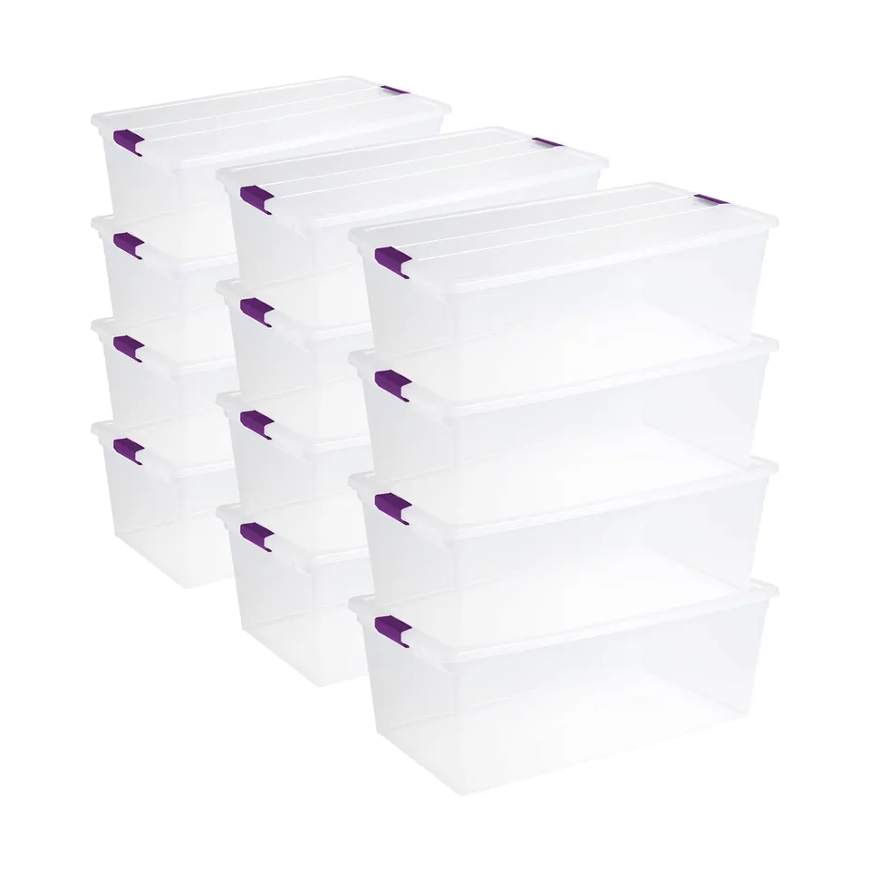 sterilite-110-quart-clearview-latch-box-storage-container-12-pack image 1