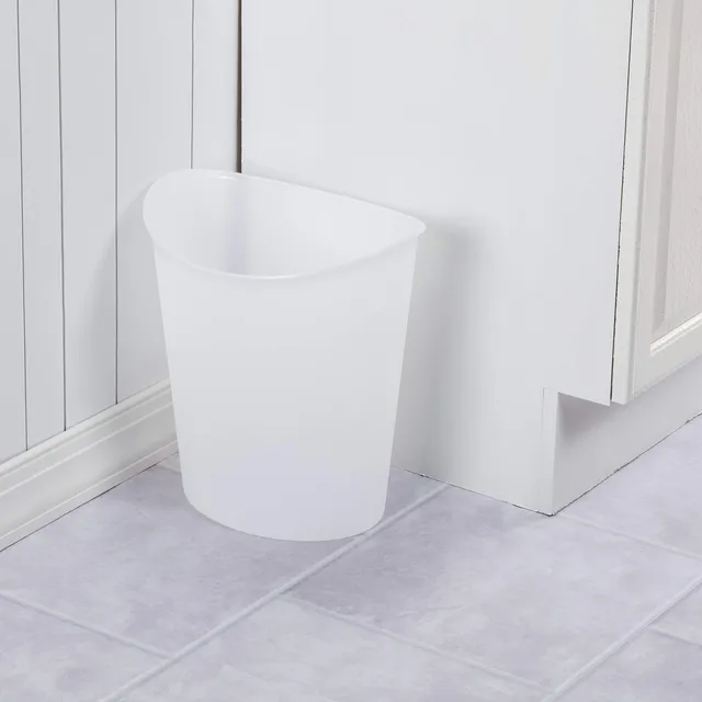 sterilite-3-gallon-oval-wastebasket-with-lid-clear-6-pack-modern-slim-profile-fo image 1