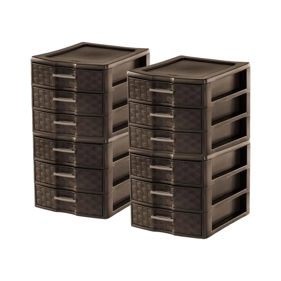 sterilite-medium-weave-craft-office-supplies-3-drawer-storage-organizer-4-pack image 1