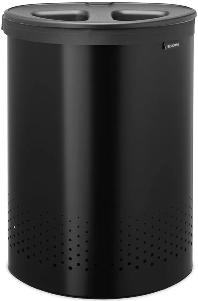 brabantia-selector-laundry-basket-with-lid-14-5-gal-2-compartment-washing-basket image 1