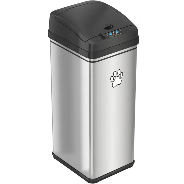 itouchless-13-gallon-50-liter-stainless-steel-sensor-pet-waste-receptacle-with-a image 1