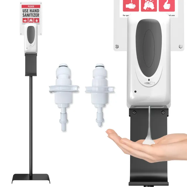 itouchless-sensor-sanitizer-dispenser-with-floor-stand-and-sign-board-1000-ml-ca image 1