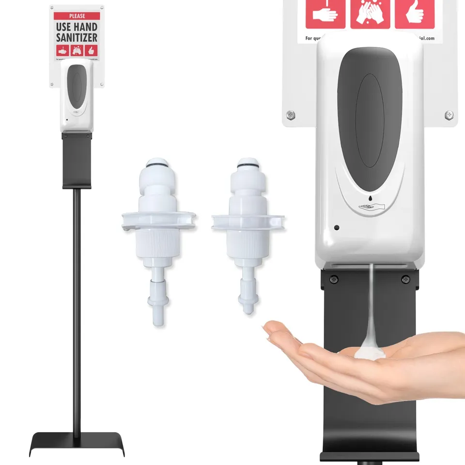 itouchless-sensor-sanitizer-dispenser-with-floor-stand-and-sign-board-1000-ml-ca image 1